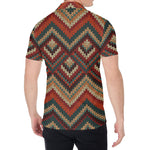 Vintage Knitted Pattern Print Men's Shirt