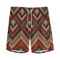 Vintage Knitted Pattern Print Men's Athletic Shorts