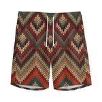 Vintage Knitted Pattern Print Men's Sports Shorts