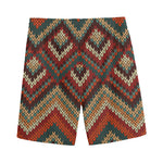 Vintage Knitted Pattern Print Men's Sports Shorts