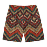 Vintage Knitted Pattern Print Men's Swim Trunks