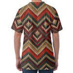 Vintage Knitted Pattern Print Men's Velvet T-Shirt