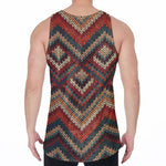 Vintage Knitted Pattern Print Men's Velvet Tank Top