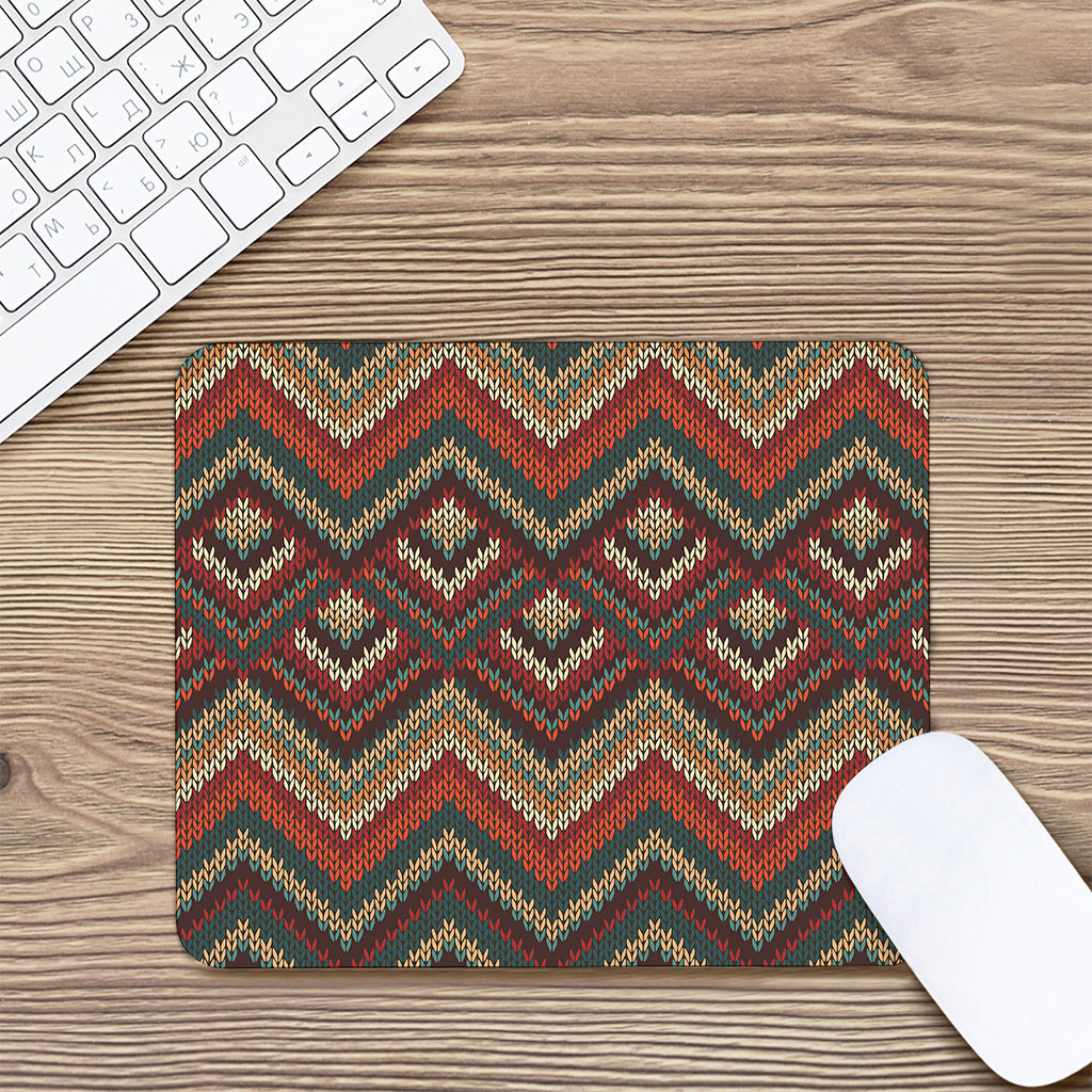 Vintage Knitted Pattern Print Mouse Pad