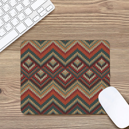 Vintage Knitted Pattern Print Mouse Pad