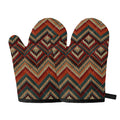Vintage Knitted Pattern Print Oven Mitts