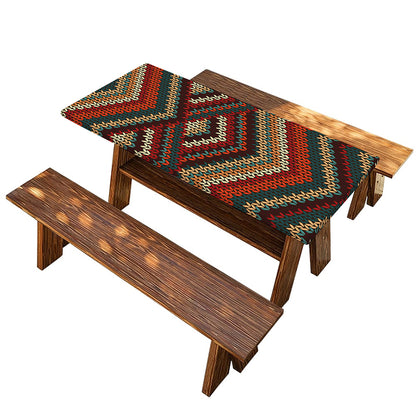 Vintage Knitted Pattern Print Picnic Table Cover
