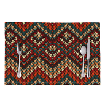 Vintage Knitted Pattern Print Placemat