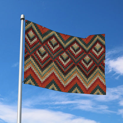 Vintage Knitted Pattern Print Polyester Flag