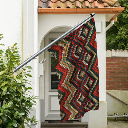 Vintage Knitted Pattern Print Polyester Flag