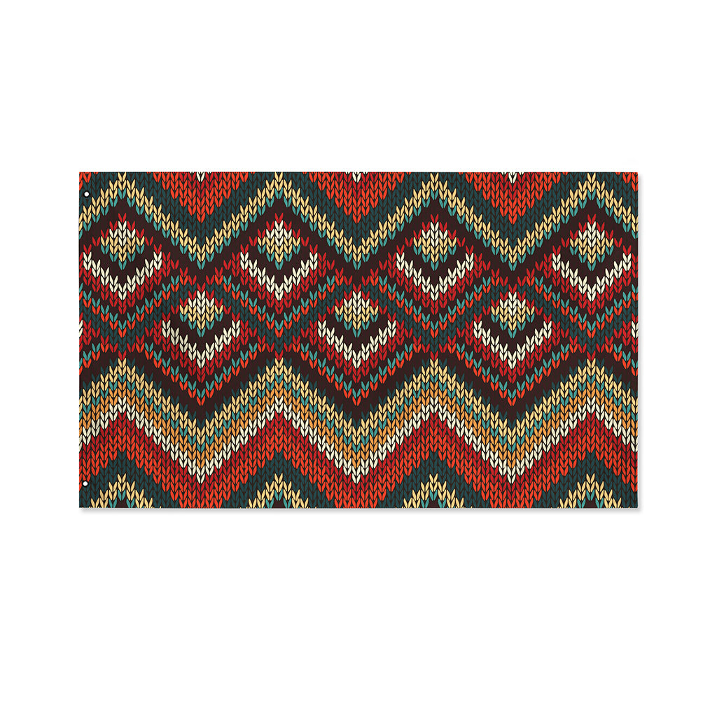 Vintage Knitted Pattern Print Polyester Flag