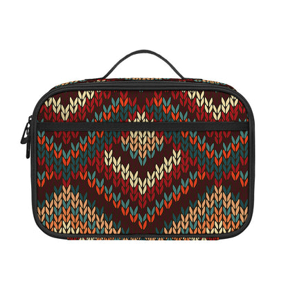 Vintage Knitted Pattern Print Portable Lunch Bag