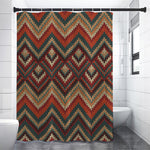 Vintage Knitted Pattern Print Premium Shower Curtain