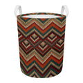 Vintage Knitted Pattern Print Round Laundry Basket