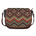 Vintage Knitted Pattern Print Saddle Bag