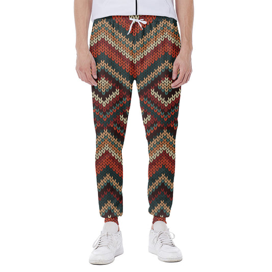 Vintage Knitted Pattern Print Scuba Joggers
