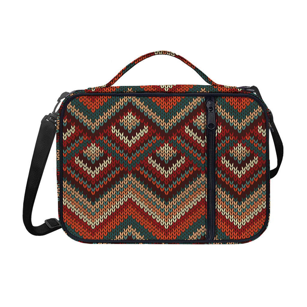 Vintage Knitted Pattern Print Shoulder Strap Bible Bag