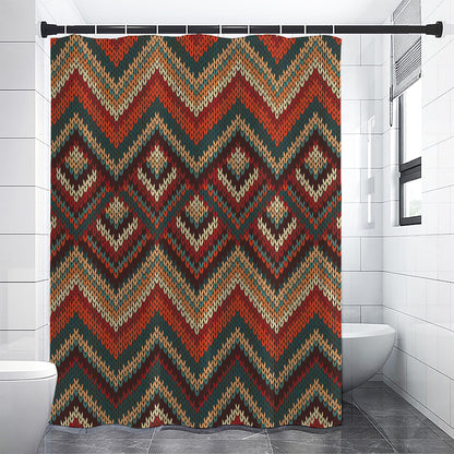 Vintage Knitted Pattern Print Shower Curtain