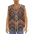 Vintage Knitted Pattern Print Sleeveless Baseball Jersey