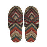 Vintage Knitted Pattern Print Slippers