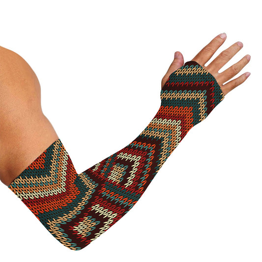 Vintage Knitted Pattern Print Sun Protection Arm Sleeves