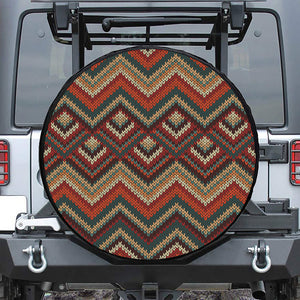 Vintage Knitted Pattern Print Tire Cover