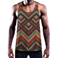 Vintage Knitted Pattern Print Men's Workout Tank Top