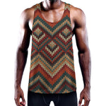Vintage Knitted Pattern Print Training Tank Top