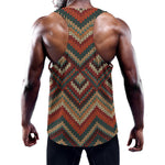 Vintage Knitted Pattern Print Training Tank Top