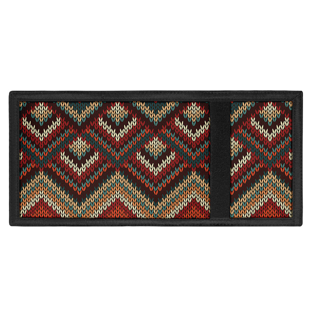 Vintage Knitted Pattern Print Trifold Wallet