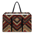 Vintage Knitted Pattern Print Utility Tote Bag