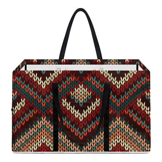 Vintage Knitted Pattern Print Utility Tote Bag