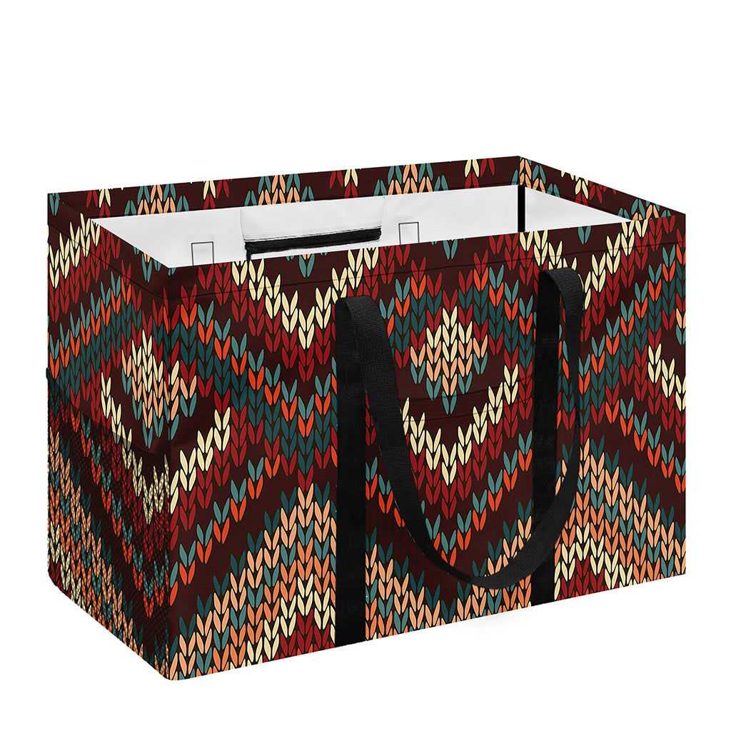 Vintage Knitted Pattern Print Utility Tote Bag