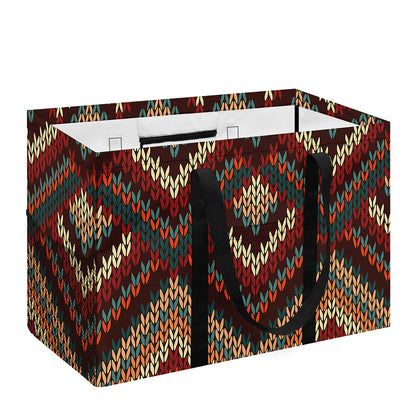 Vintage Knitted Pattern Print Utility Tote Bag