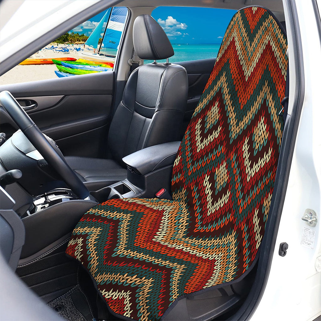 Vintage Knitted Pattern Print Waterproof Car Seat Cover