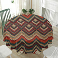 Vintage Knitted Pattern Print Waterproof Round Tablecloth