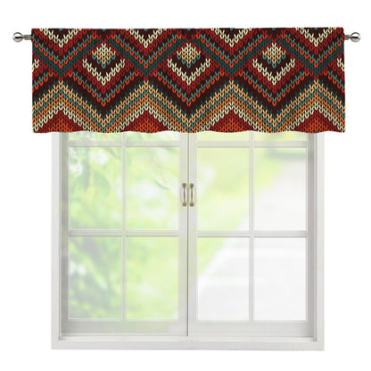 Vintage Knitted Pattern Print Window Valance