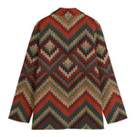 Vintage Knitted Pattern Print Women's Blazer