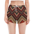 Vintage Knitted Pattern Print Women's Split Running Shorts