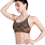 Vintage Knitted Pattern Print Women's Sports Bra