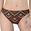 Vintage Knitted Pattern Print Women's Thong