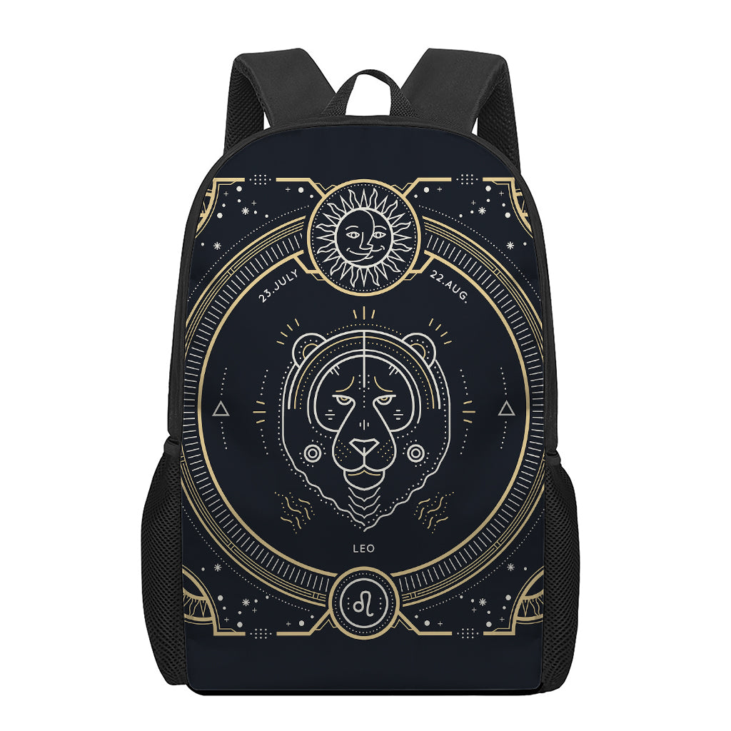 Vintage Leo Zodiac Sign Print 17 Inch Backpack