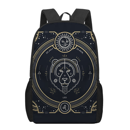 Vintage Leo Zodiac Sign Print 17 Inch Backpack