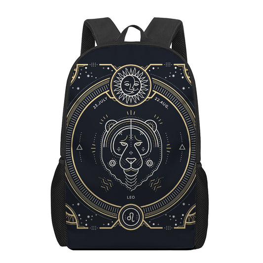 Vintage Leo Zodiac Sign Print 17 Inch Backpack