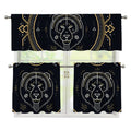 Vintage Leo Zodiac Sign Print 3 Piece Kitchen Curtains