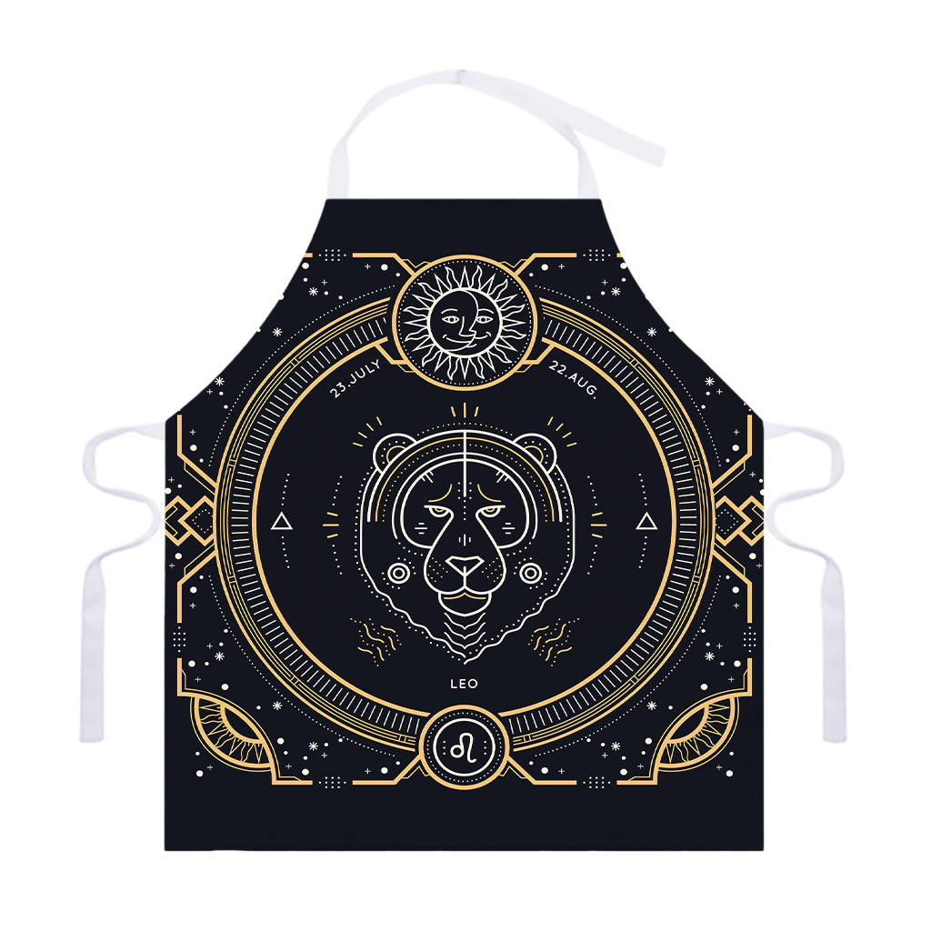 Vintage Leo Zodiac Sign Print Adjustable Apron