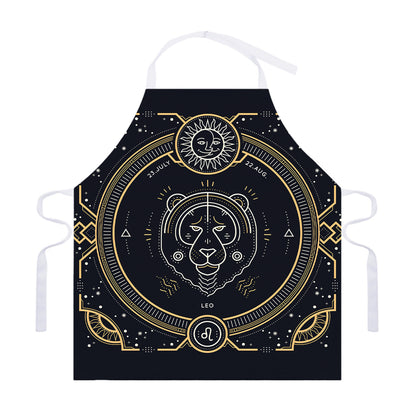 Vintage Leo Zodiac Sign Print Adjustable Apron