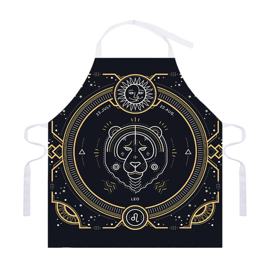 Vintage Leo Zodiac Sign Print Adjustable Apron