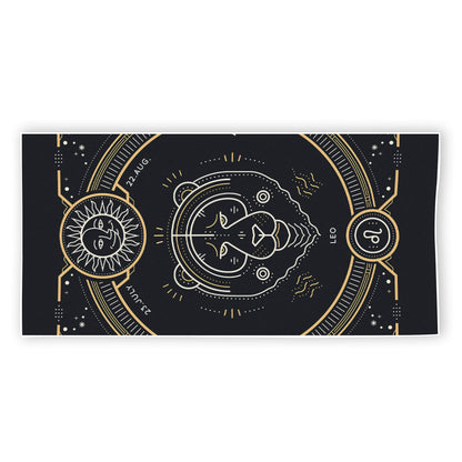 Vintage Leo Zodiac Sign Print Beach Towel