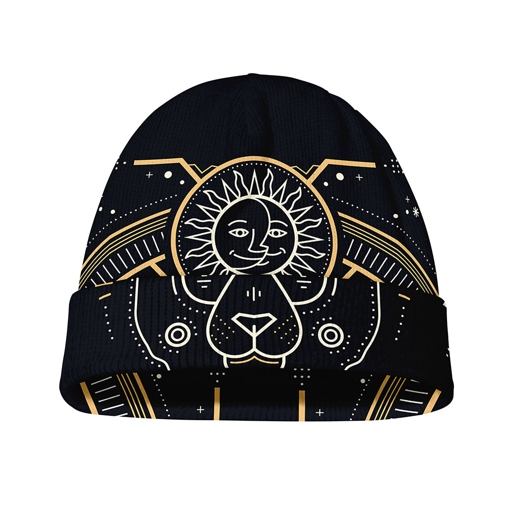 Vintage Leo Zodiac Sign Print Beanie